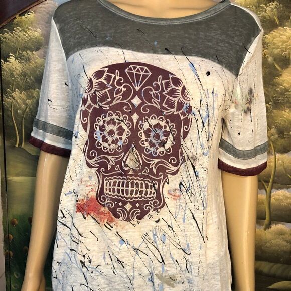 Skull Candy Paint splatter s/s Tee- M - Picture 3 of 6